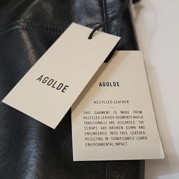 AGOLDE Revolve NWT Recycled Leather Criss Cross Straight Pants size 32 - Picture 11 of 11
